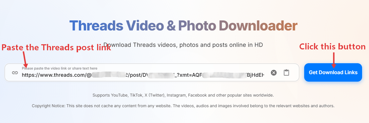 How to Download Threads Videos and Images with SnapWC - Step 3 How to Download Threads Videos and Images with SnapWC - Step 3